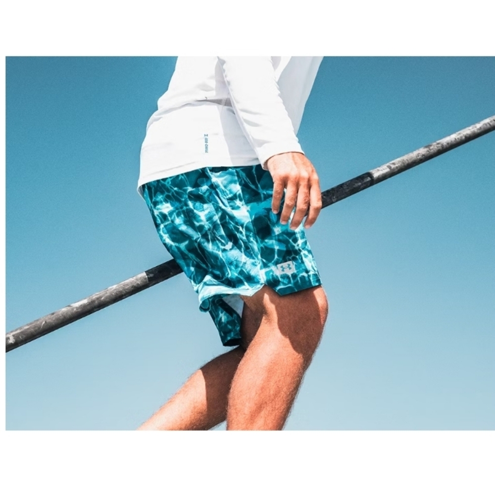 Under Armour Expanse 2 In 1 Board Shorts Blue Size XXL 7" Inseam Loose‎